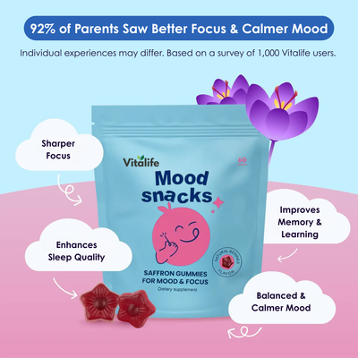 Vitalife™ Mood Snacks- Saffron Gummies For Kids